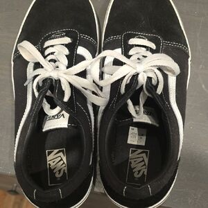 Vans Black and White Classic Sneakers with Canvas Upper